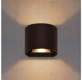 Brilagi - Lampada da parete LED per esterni RONDO LED/6W/230V marrone IP54
