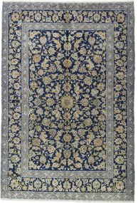 Kashan Tappeto 310x210 Blu (Iran) Annodato A Mano