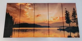 Quadri 5 pezzi – Riflesso del lago di montagna