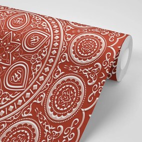 Carta da parati autoadesiva – Mandala etnica delicata in bordeaux