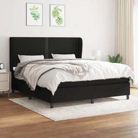 Giroletto A Molle Con Materasso Nero 160x200 Cm İn Tessuto /