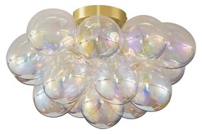 Lampada da soffitto di design in ottone con vetro arcobaleno 4 luci - Uvas