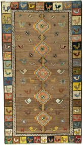 Gabbeh Tappeto 240x140 Marrone (Iran) Annodato A Mano