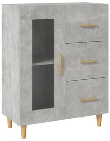 Credenza grigio cemento 69,5x34x90 cm in legno multistrato