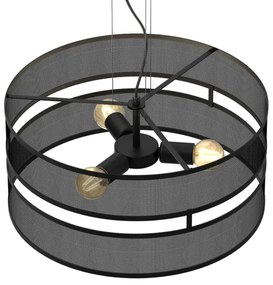 Lampadario a sospensione con filo GLUM 3xE27/60W/230V nero