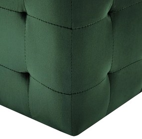Comodini 2 pz Verde 30x30x30 cm in Tessuto Vellutato