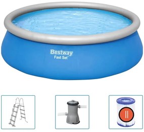 Bestway - Set Piscina Gonfiabile Rotonda Fast Set 457x122 cm