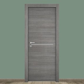 Porta battente Klee inserto cromo pietra L 60 x H 210 cm reversibile