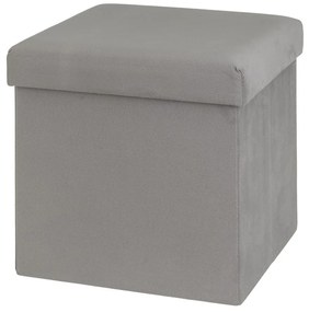 Poggiapiedi in velluto grigio chiaro Estela - Casa Selección