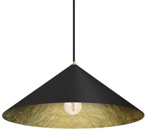 Lampadario a sospensione con filo FUJI 1xE27/60W/230V diametro 50 cm nero/oro