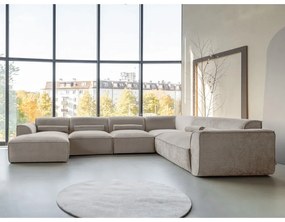 Divano angolare componibile beige (con penisola a destra/a forma di "U") Flex Felix – Miuform