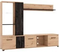 parete attrezzata soggiorno quattro ante moderna minimal in legno cm 202 x 40 x 155,5 h - POLE