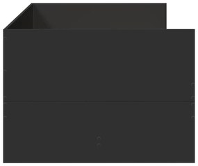 Divano letto con cassetti nero 90x190 cm in legno multistrato