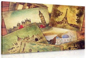 Quadro su tela – Cartolina di metropoli mondiali