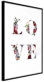 Poster  Floral Love  Cornice Quadri Cornice nera, Larghezza x Altezza Home decor 20x30