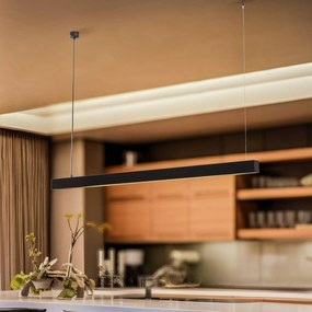 Eko-Light Lampada a sospensione Lungo, nera, lunghezza 124 cm