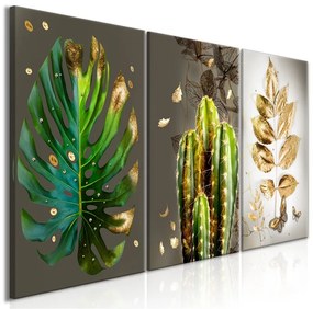 Quadro  Covered in Gold (3 Parts)  Colore Grigio, Dimensioni e Misure 120x60