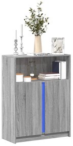 Credenza con led grigio sonoma 77x34x100cm in legno multistrato