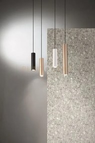Sospensione filo piccola nero  h.25cm d.5,5cm 1 luce attacco gu10
