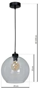 Applique SANTIAGO 1xE27/60W/230V limpida