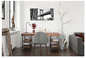 Stampa su tela Zoom Manhattan bridge b&w, multicolore 140 x 70 cm