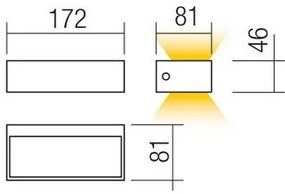 Redo 90372 - LED Applique da esterno LAMPRIS LED/9,5W/230V IP65 bianco