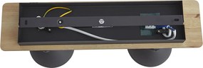 Faretto da soffitto nero con legno 2 luci ruotabile e inclinabile - Jakub