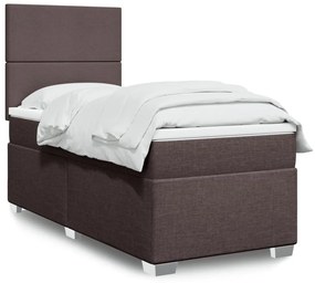 Giroletto A Molle Con Materasso Marrone Scuro 90x190cm Tessuto /