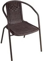 SEDIA ACCIAIO RATTAN MARRONE WOOD BROWN