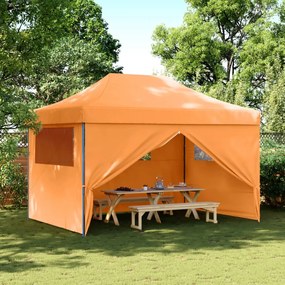 Tendone Per Feste Pieghevole Pop-up Con 4 Pareti Arancione /