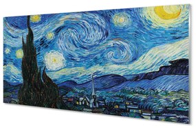 Pannello paraschizzi cucina Notte stellata di Vincent van Gogh 100x50 cm