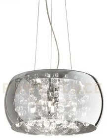 Audi-80 lampadario a sospensione in vetro fume' con sfere di vetro ...