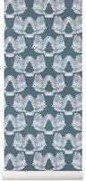 Vogel Tapete Birds von Ferm Living - Dark Green/ Offwhite