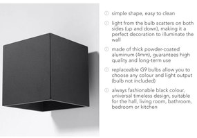 Lampada da parete nera Geo - Sollux