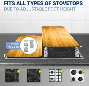 Coprifuoco in vetro temperato in set da 2 52x30 cm Wooden - Maximex