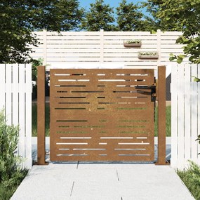 Cancello Da Giardino 105x80m İn Acciaio Corten Design Quadrato /