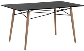 Tavolo da pranzo legno chiaro e nero 140 x 80 cm BIONDI Beliani