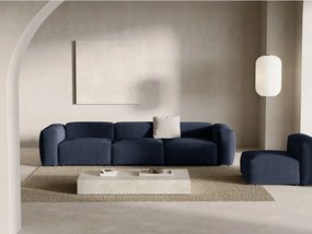 Divano blu scuro con rivestimento in velluto a coste 364 cm Bergamo – Cosmopolitan Design