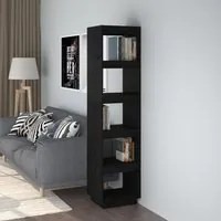 Libreria/Divisorio Nero 40x35x167 cm in Legno Massello di Pino cod mxl 18901