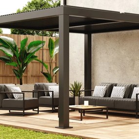 Pergola Clima in alluminio struttura grigio L 358 x P 313 x H 229 cm