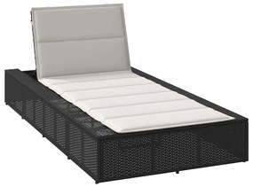 Lettino Prendisole Con Cuscino Galleggiante Nero İn Polyrattan /