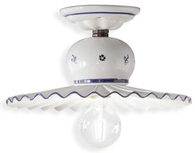 Plafoniera Classica Roma Metallo E Ceramica Nero Sfumato Rame 1 Luce E27