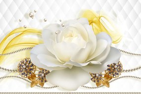 Carta da parati – Rosa con astrazione