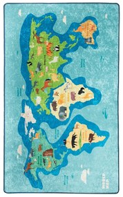 Tappeto antiscivolo blu per bambini , 100 x 160 cm Map - Conceptum Hypnose