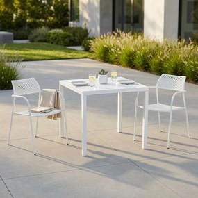 INDEX - set tavolo in metallo cm 80 x 80 x 73h con 2 poltrone Aviim