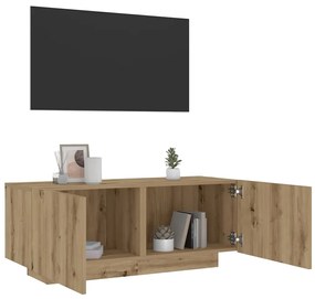 Mobile Porta Tv Rovere Artigianale 100x35x40 Cm İn Truciolato /