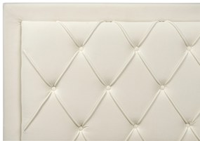 Letto matrimoniale con contenitore velluto crema chiaro 160 x 200 cm LIEVIN Beliani