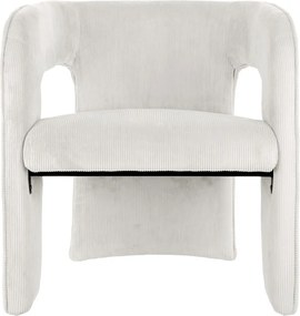 Poltrona in velluto a coste bianco Vigor - Leitmotiv