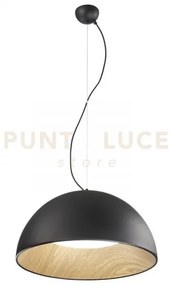 Lampadario a sospensione led coco nera 40w 5250 lm 3000 4000 6500k ...