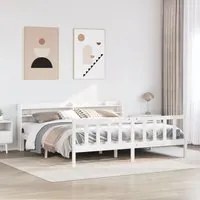 Letto senza Materasso Bianco 180x200 cm Legno Massello di Pino 3306587